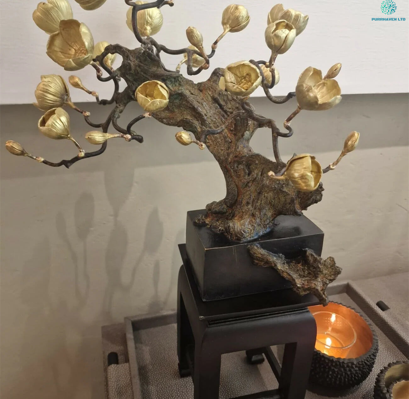 Sonoran Bronze Flower Table Sculpture