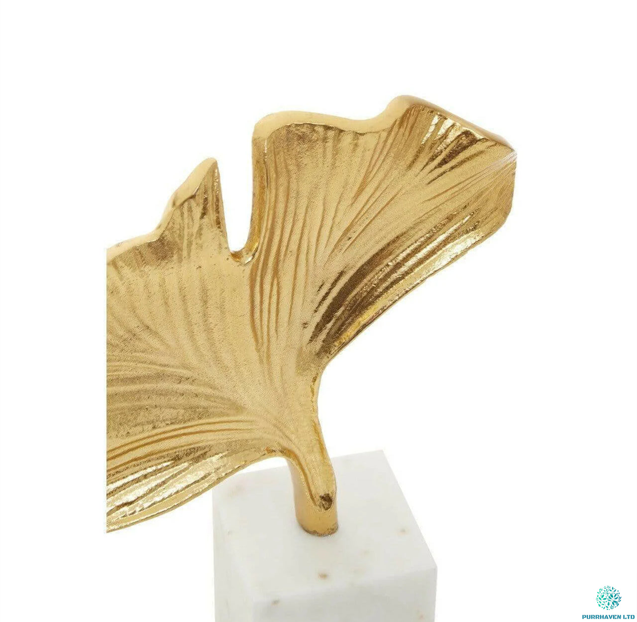 Miles Marble Base Golden Ginkgo Sculpture